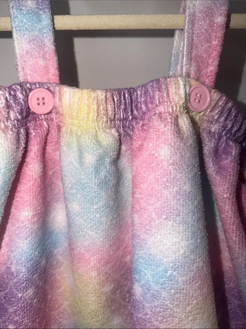 Pastel Rainbow Mermaid-Scale Kids Terry Cover Up Bathrobe Towel